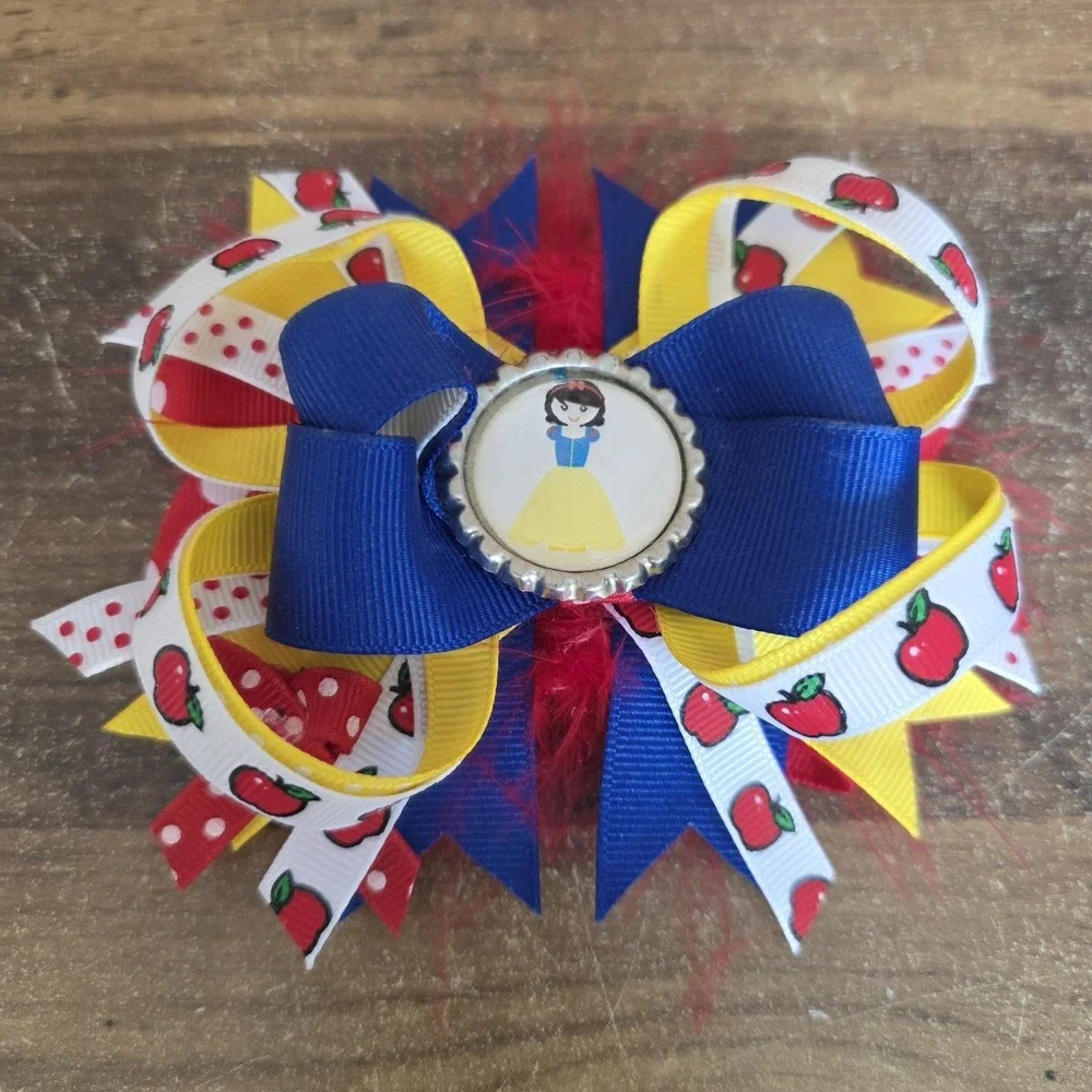 Snow‎ White Inspired Bow Craft Supply Red Yellow Blue Hair Accessory Decoration